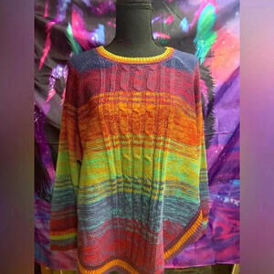 Vibrant Striped Knit Sweater